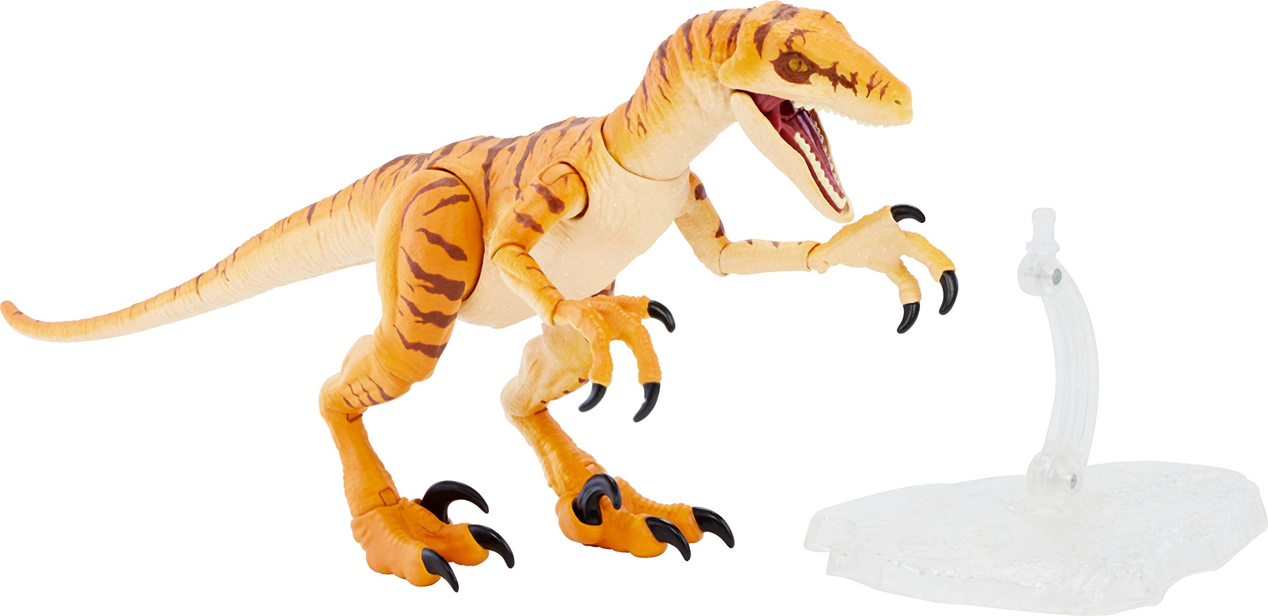 Mattel Jurassic World 6-inch Velociraptor figure ready for tech-free adventures.