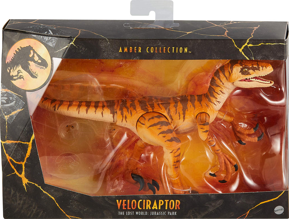 Mattel Amber Collection dinosaur figure packaging inspires collectors and gifting ideas.