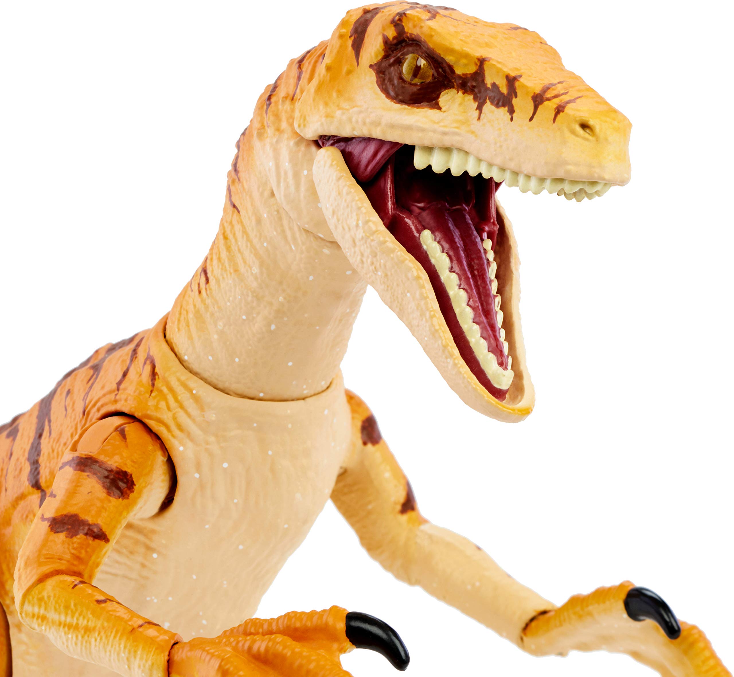 Mattel Velociraptor with poseable tail ideal for action-ready display and storytelling.