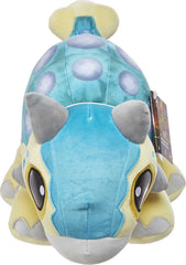 Mattel Ankylosaurus Bumpy plush with floppy legs invites gentle cuddles and nap-time play.