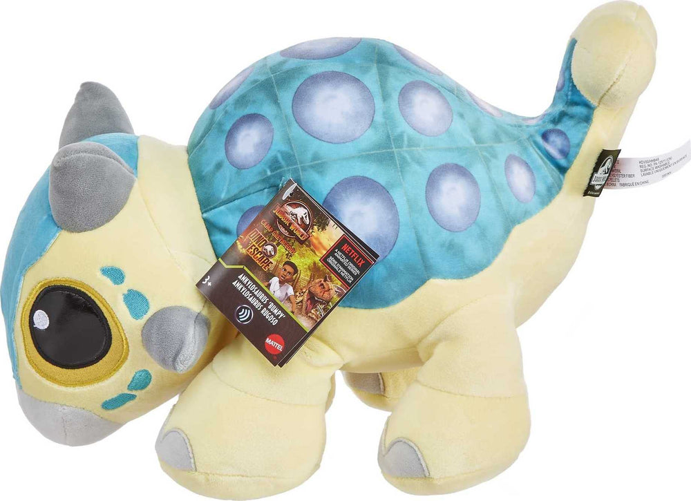 Mattel weighted-feet Bumpy plush enhances stability for sit-and-play moments.