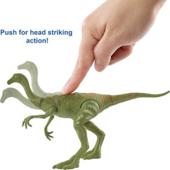 Mattel Jurassic World Gallimimus Fierce Force figure with single-strike action for dramatic play.