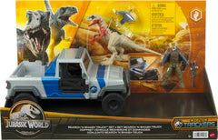 Cargo area in truck to store captured dinosaur and gear
