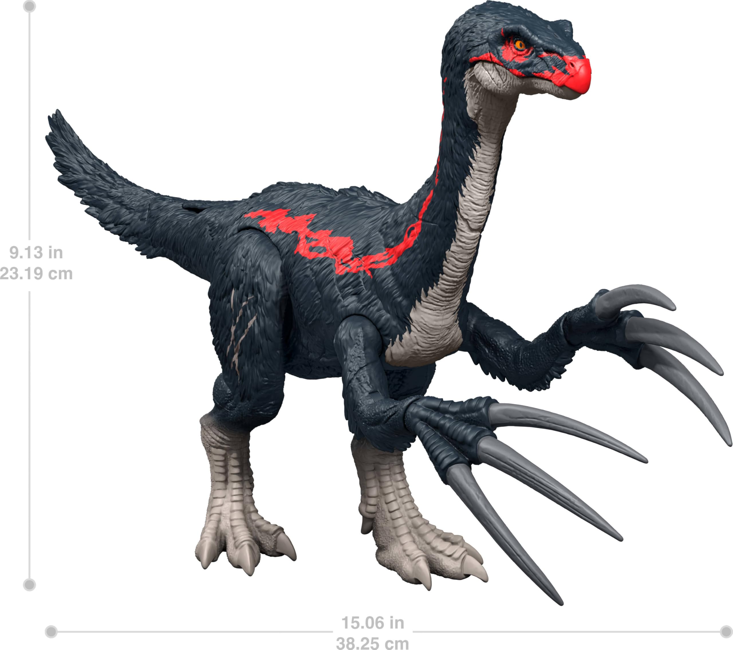 Mattel Jurassic World Chaos Theory Therizinosaurus packaging showcases figure quality.