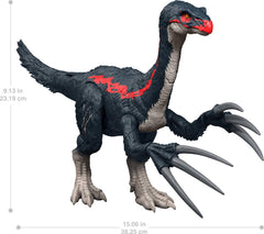 Mattel Jurassic World Chaos Theory Therizinosaurus packaging showcases figure quality.