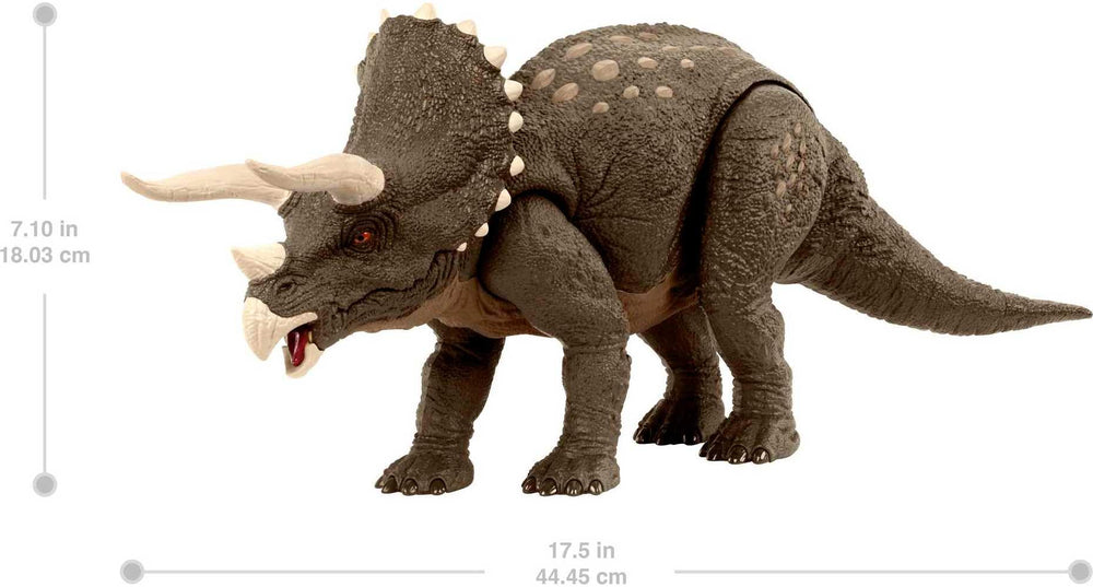 Desert habitat design adds adventurous backdrop for the Mattel Jurassic World Triceratops
