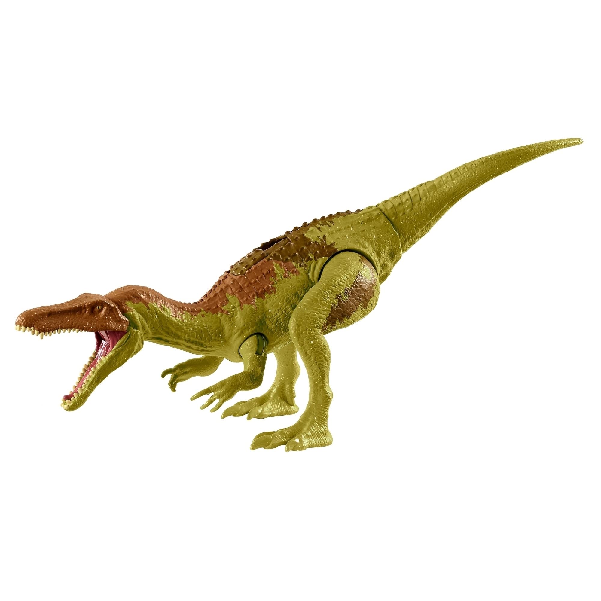 Mattel Jurassic World Dino Escape Baryonyx Limbo textured skin adds tactile realism.