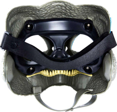 Mattel Jurassic World Dominion Blue Mask close-up reveals skin texture and teeth details.