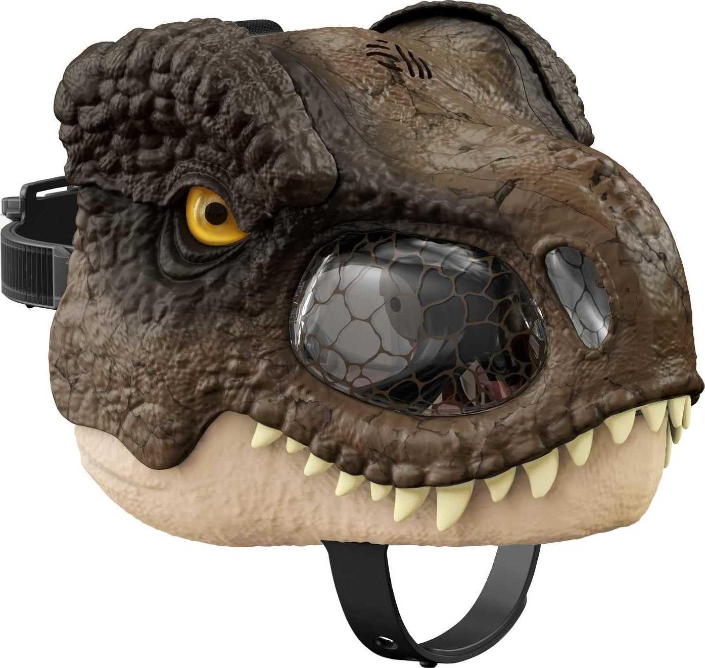 Mattel Jurassic World Dominion mask front view highlights realistic texture for immersive play