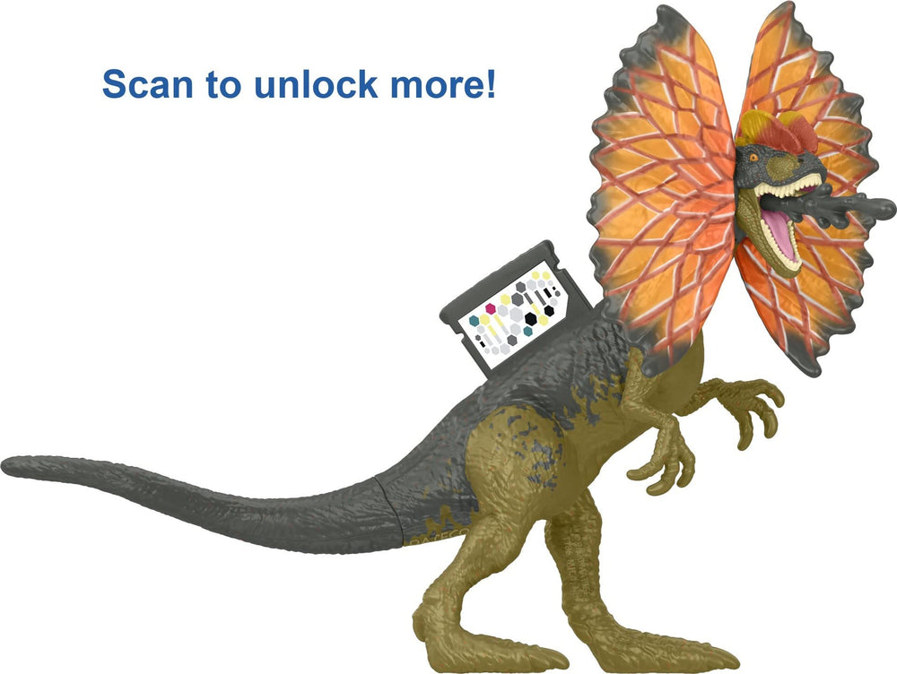 Mattel Jurassic World Dominion Dilophosaurus figure with movable joints for dynamic poses
