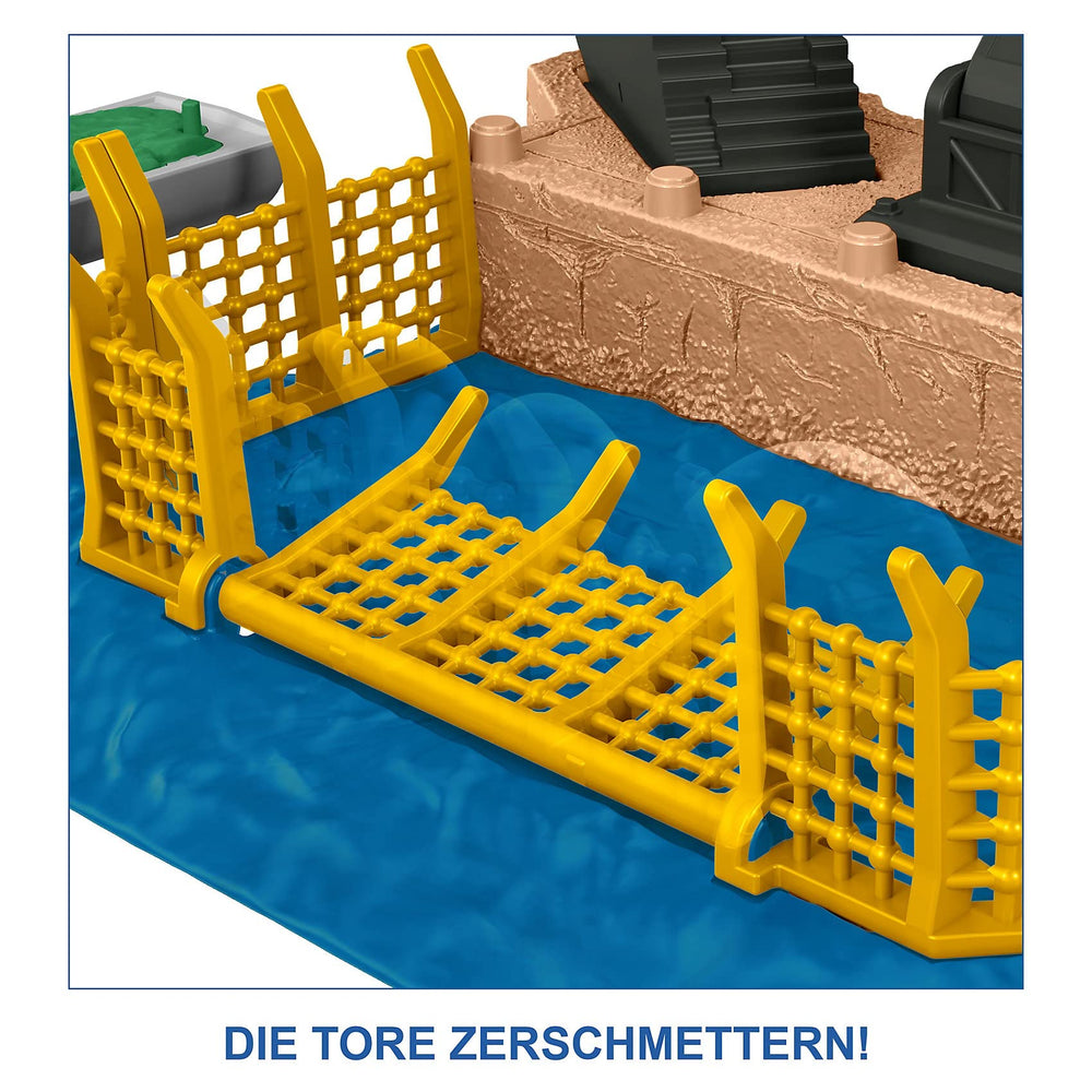Working crane lets kids recreate destruction play with safe, break-away action.