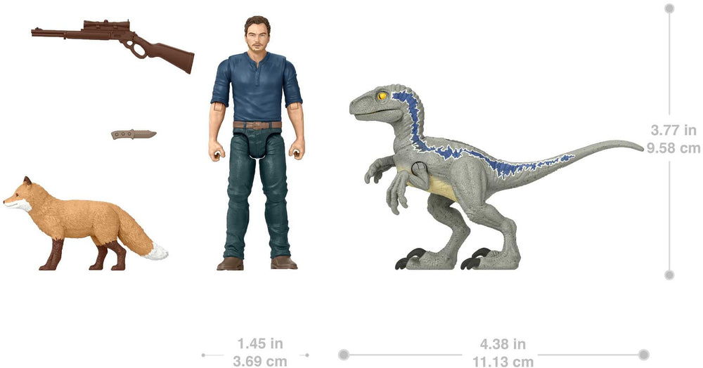 Mattel 3.75-inch scale figures for easy scene re-enactment.