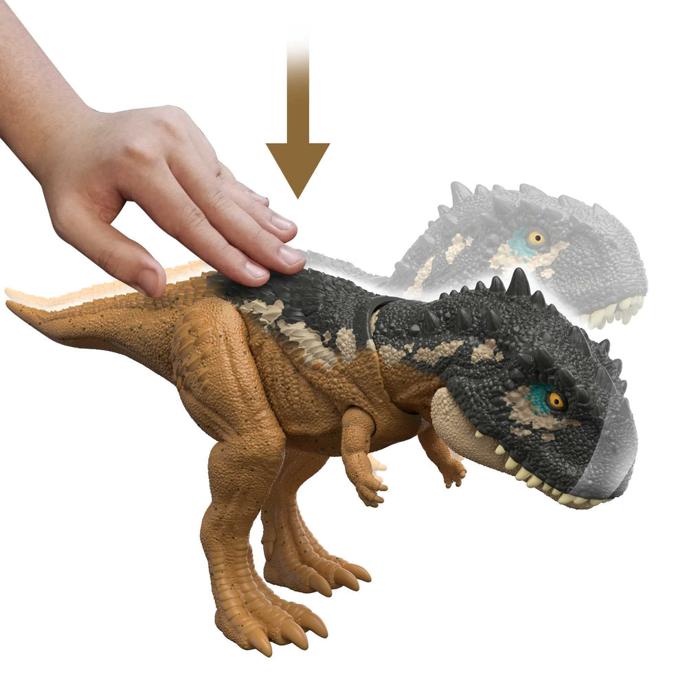 Mattel Jurassic World Roar Strikers dino shows chomping and tail-attack moves