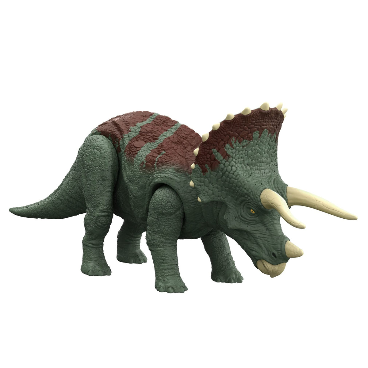 Mattel Jurassic World Dominion Roar Strikers Triceratops pose for dynamic display