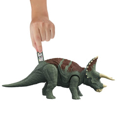 Mattel Jurassic World Dominion Roar Strikers Triceratops movable joints enable posing