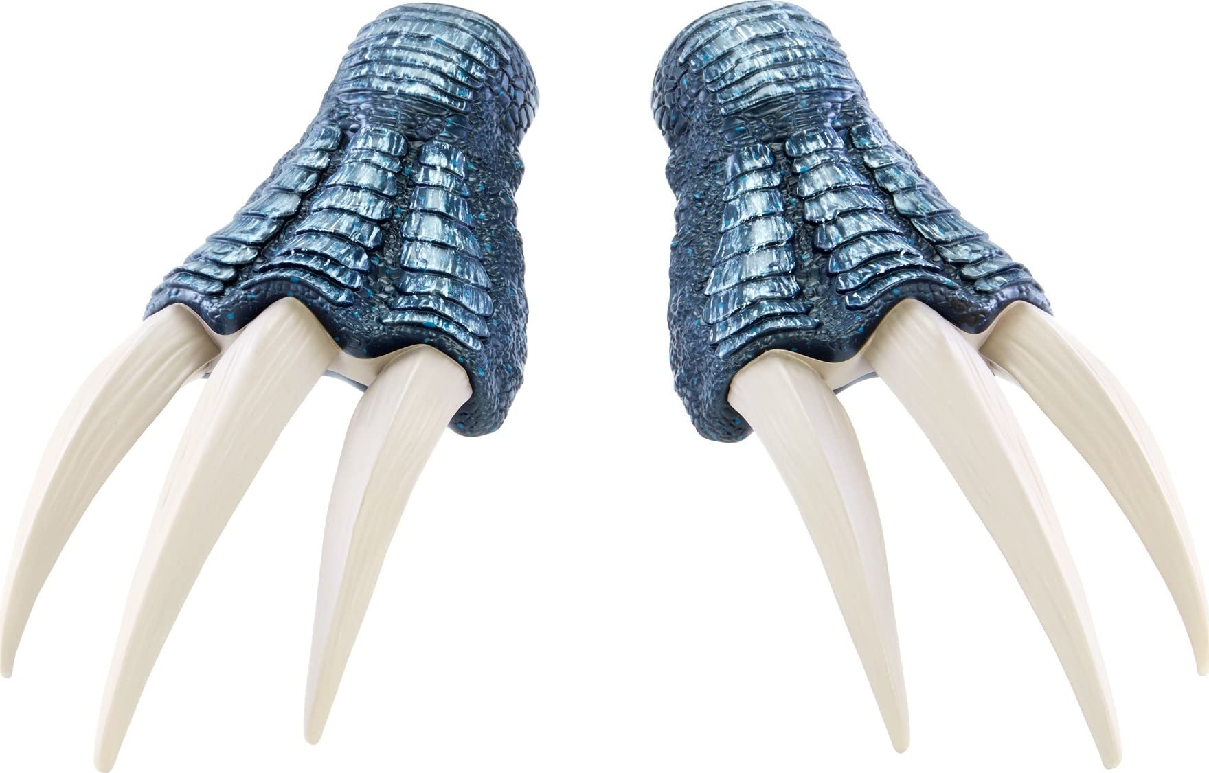 Mattel Jurassic World Dominion Therizinosaurus claws with elastic band ensure secure fit on kids' hands.