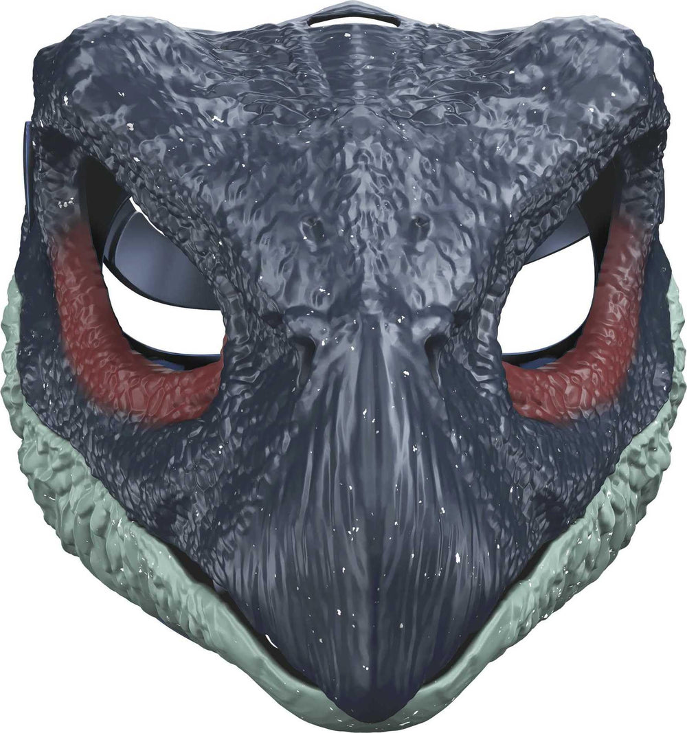 Mattel Jurassic World Dominion Therizinosaurus mask with opening jaw for dynamic action play.
