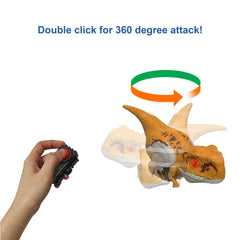 Clicker controls multiple dinosaurs for dynamic pack adventures.