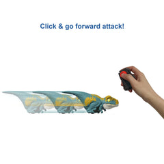 Mattel Velociraptor Blue figure with clicker control in action enhances interactive movement and sounds