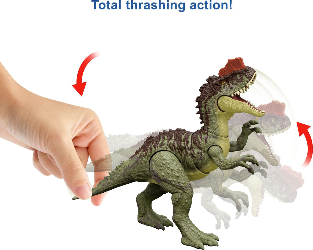 Mattel Jurassic World Yangchuanosaurus in an attacking pose for dynamic play