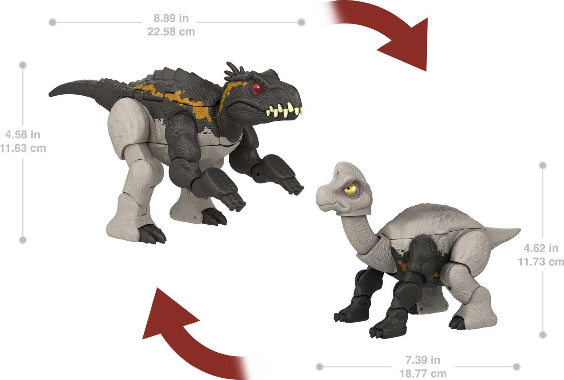 Mattel Jurassic World Fierce Changers 16-step transformation in action