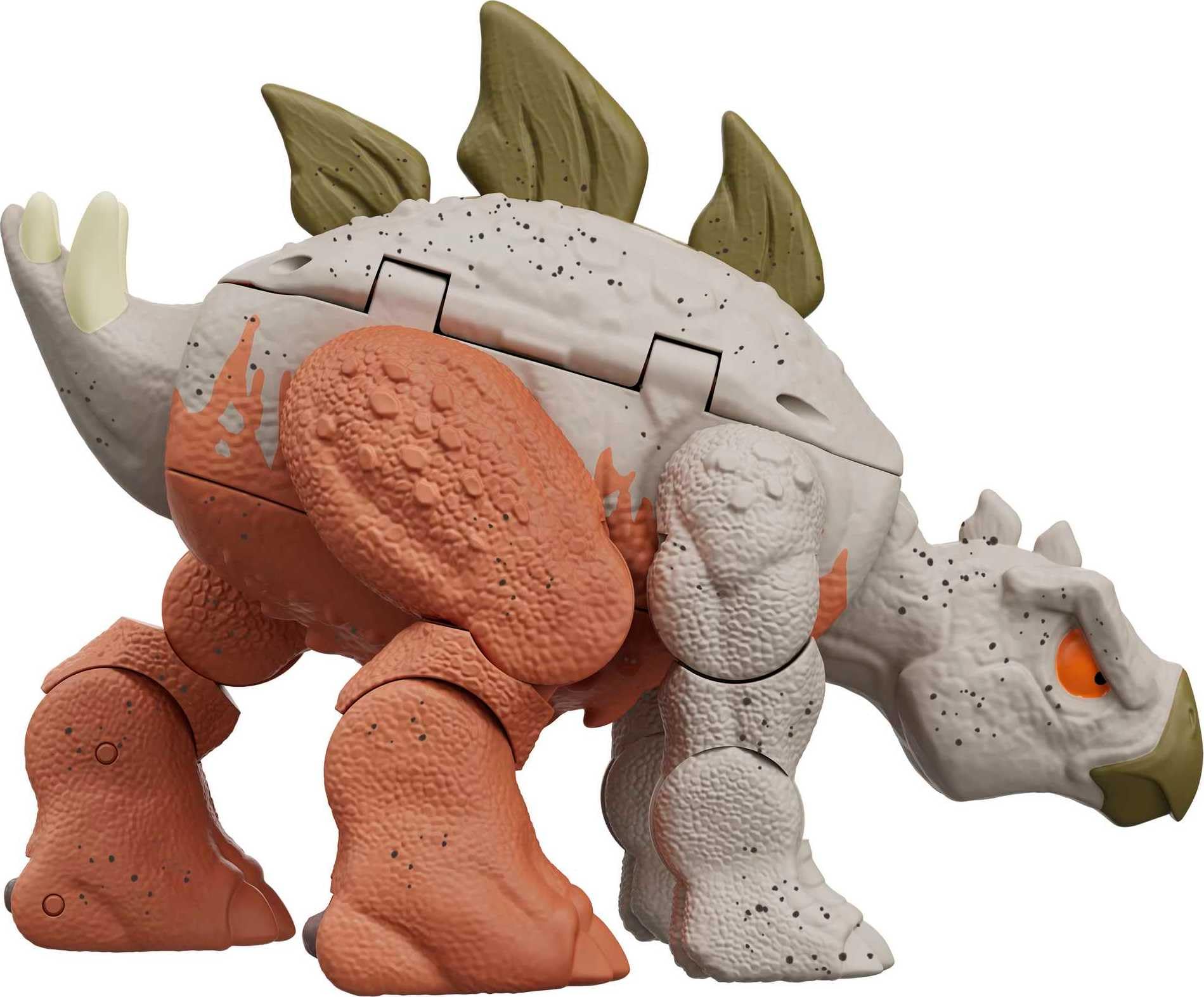 Mattel Jurassic World Fierce Changers Carnotaurus with Stegosaurus variant expands play scenarios.
