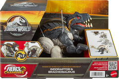 Mattel Jurassic World Fierce Changers collectible packaging to extend the set