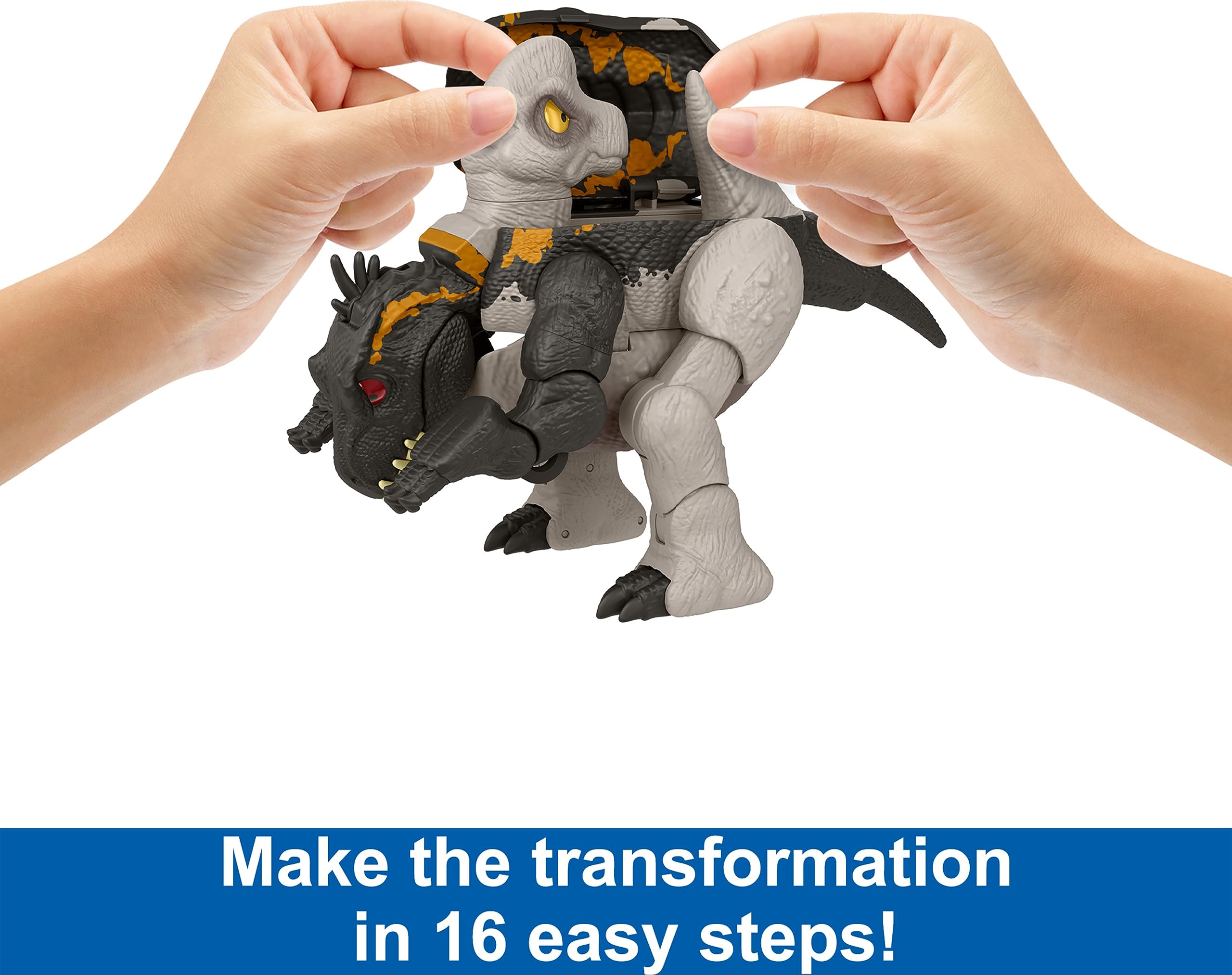 Mattel Jurassic World Fierce Changers compact size fits small hands for easy play
