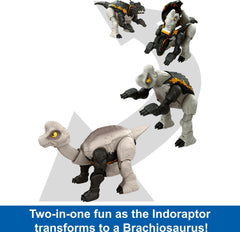 Mattel Jurassic World Fierce Changers giant neck and tail detail on display