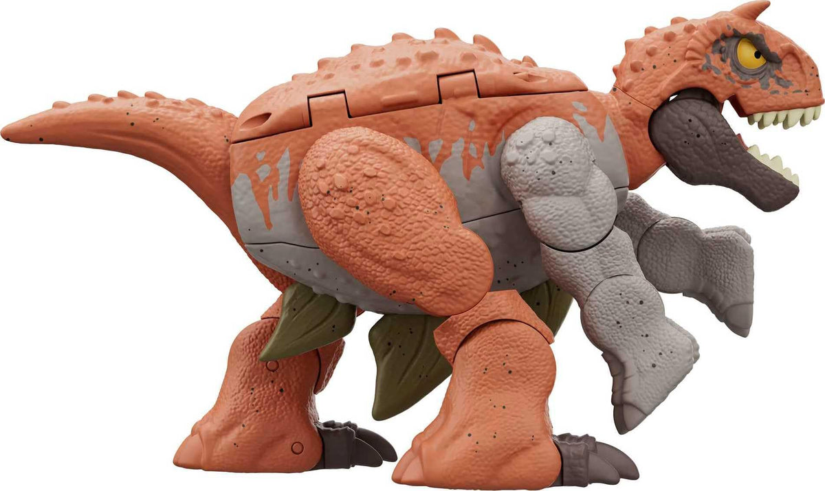 Mattel Jurassic World Fierce Changers two dinosaurs image showing dual forms for imaginative play.