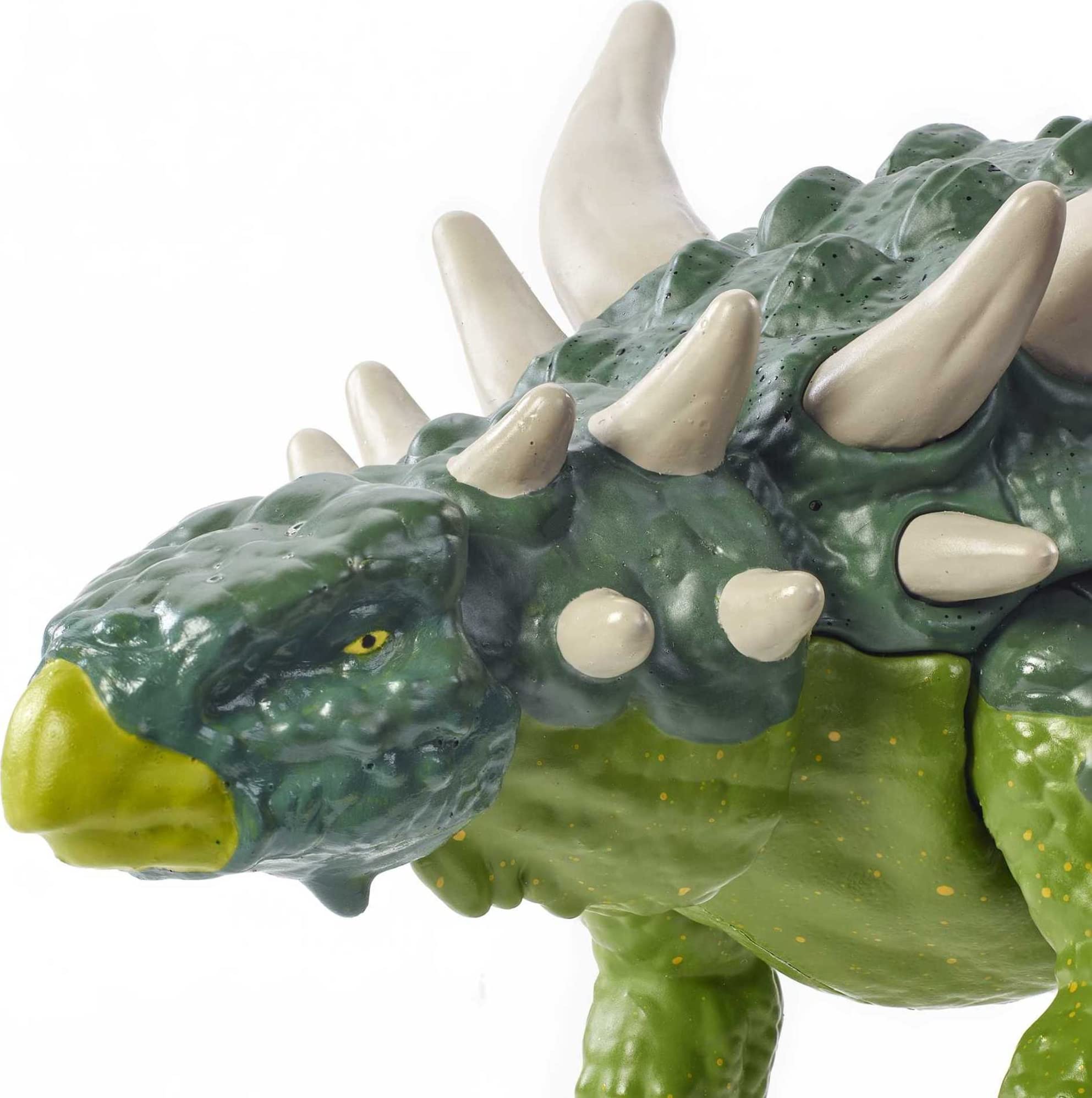 Mattel Jurassic World Fierce Force Sauropelta action figure with accurate detailing for display.
