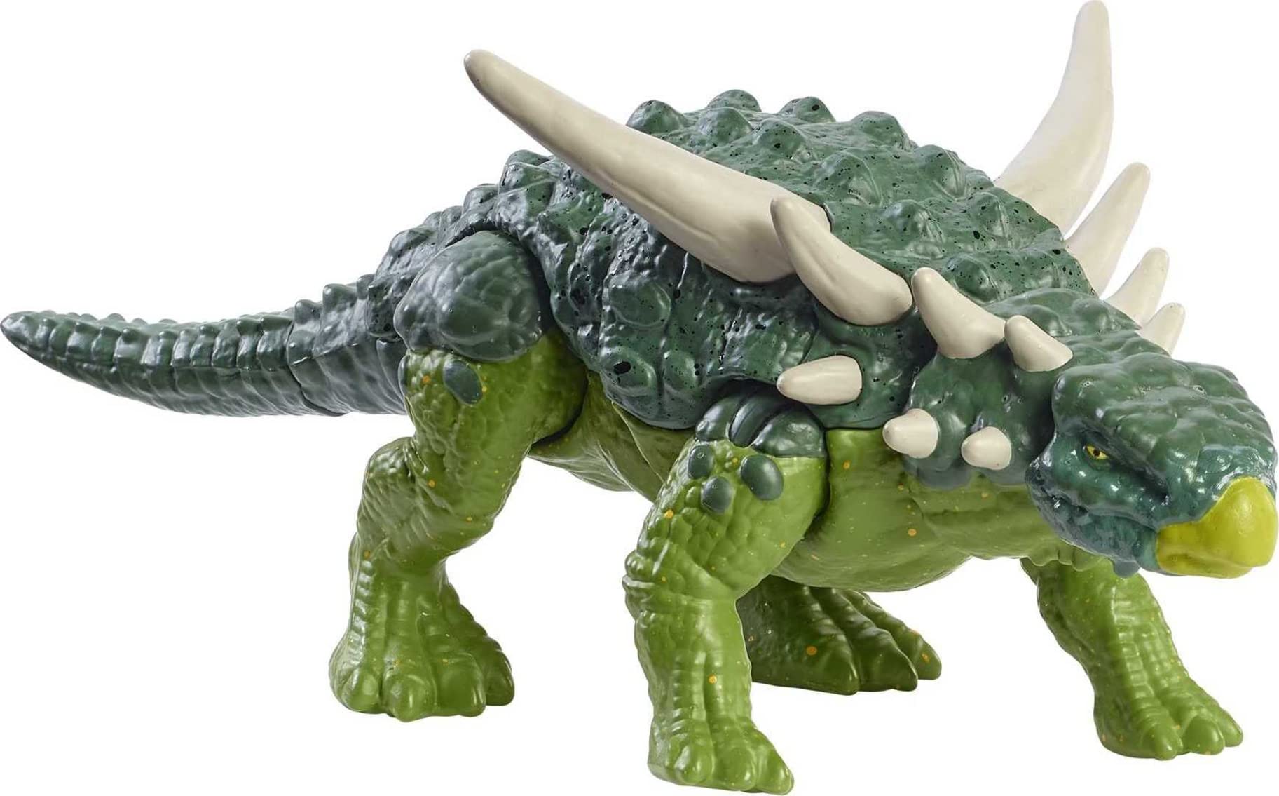 Mattel Jurassic World Fierce Force Sauropelta is a compact 12 cm figure ideal for shelf displays.
