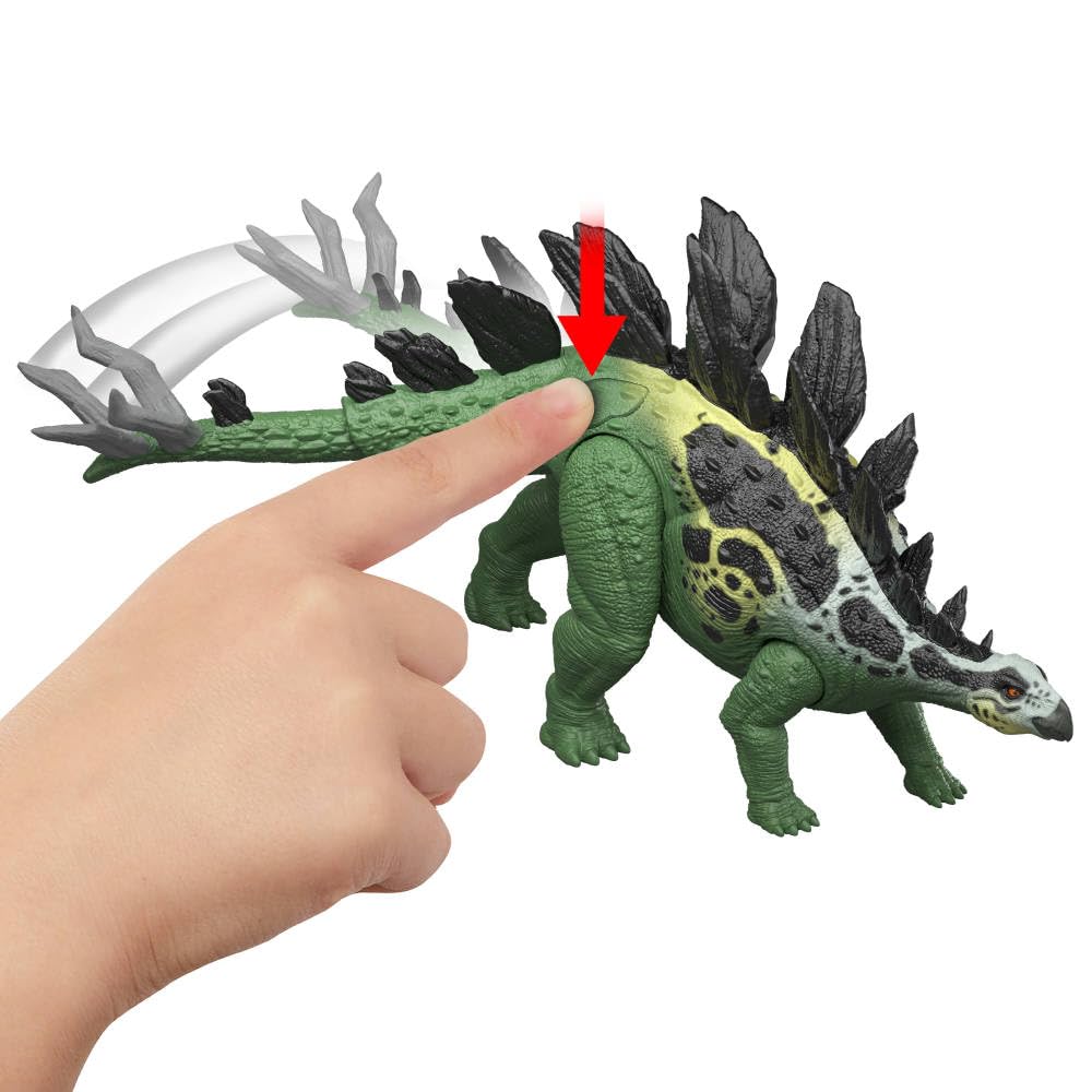 Mattel Jurassic World 14-inch Stegosaurus figure ready for big-screen style display.