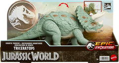 Mattel Jurassic World Gigantic Tracker Triceratops large dinosaur as a bold centerpiece