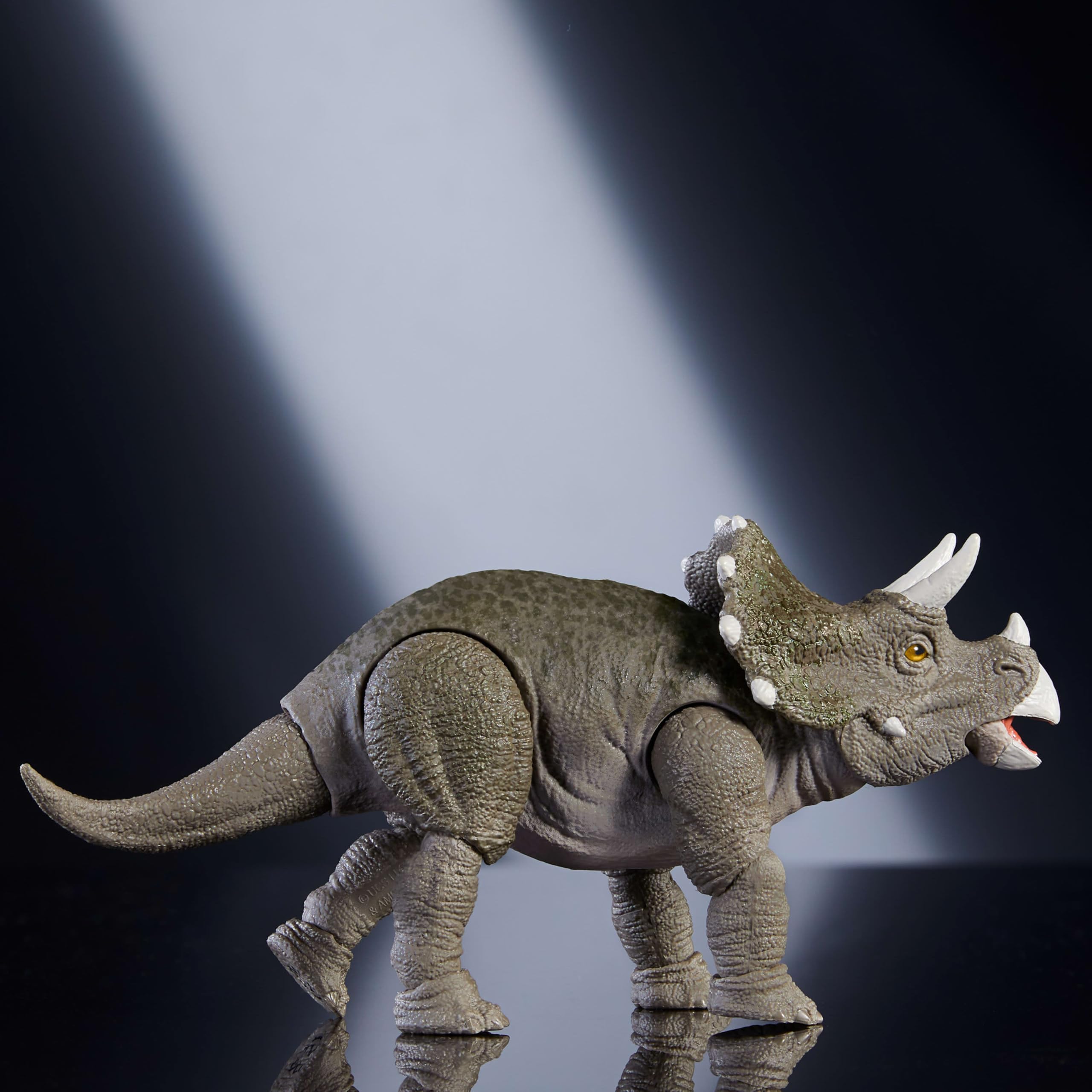 Mattel Jurassic World Hammond Collection juvenile Triceratops with deluxe packaging for display-ready presentation