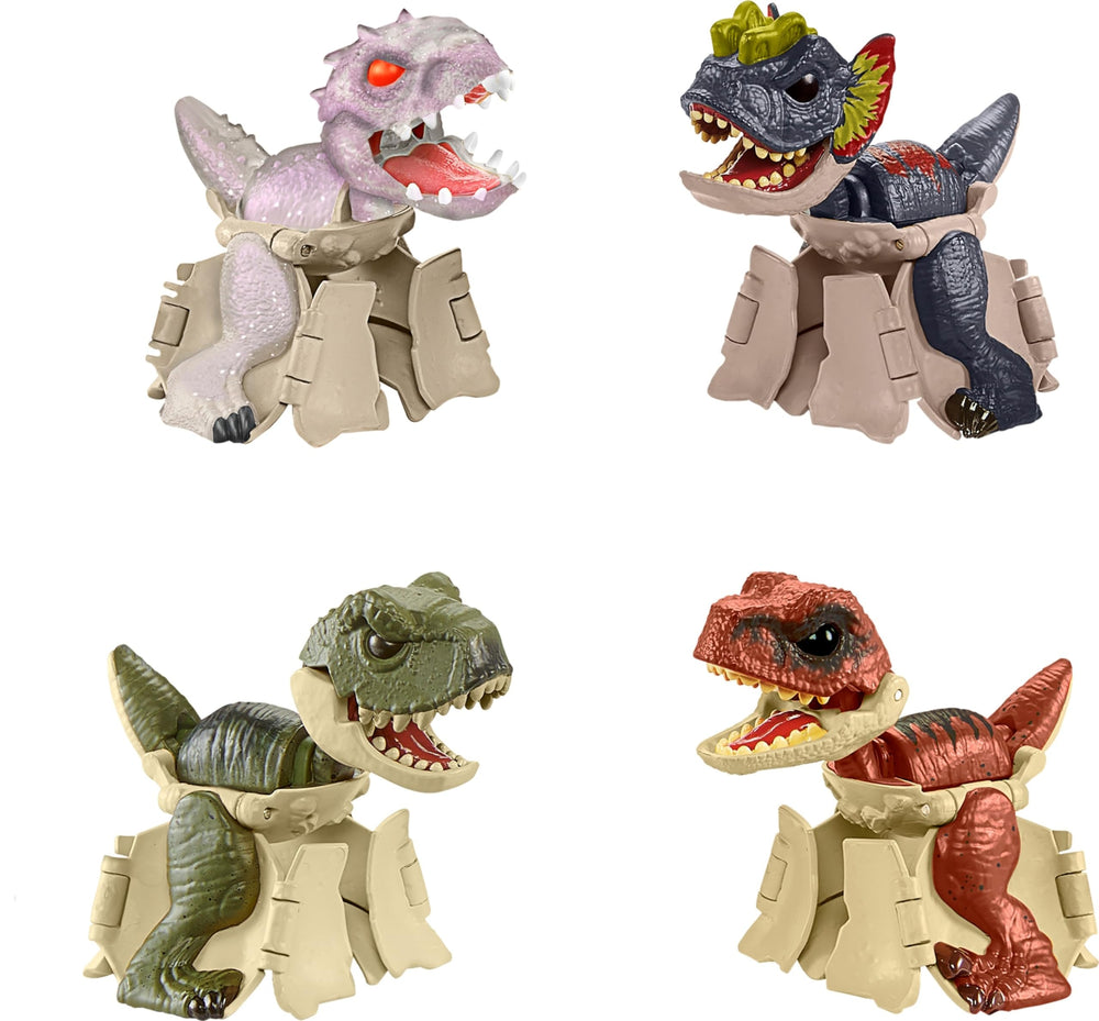 Mattel Jurassic World Hidden Hatchers four-pack eggs ready for transforming play