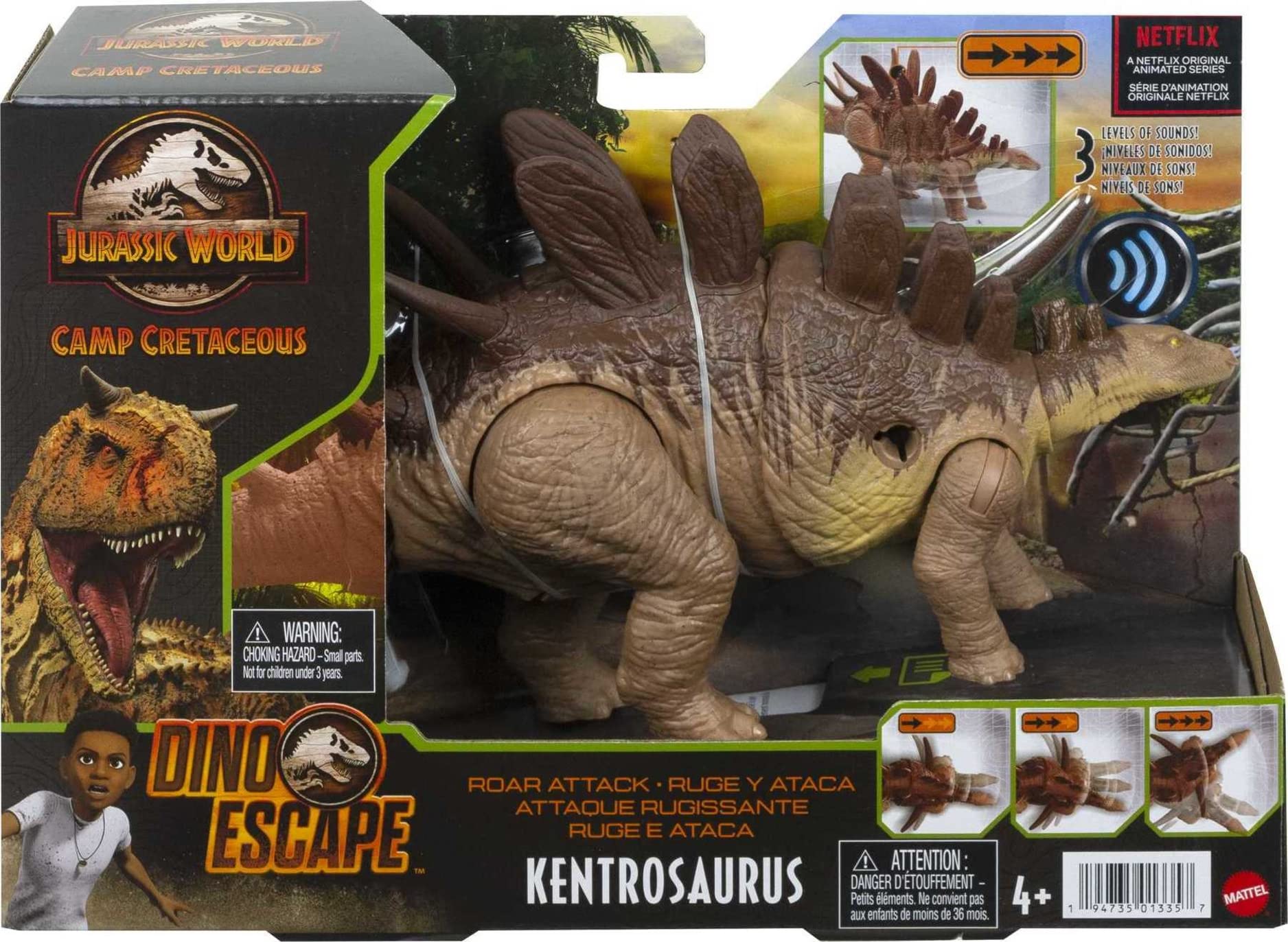 Mattel Kentrosaurus Dino Escape packaging image shows gift-ready dinosaur for fans