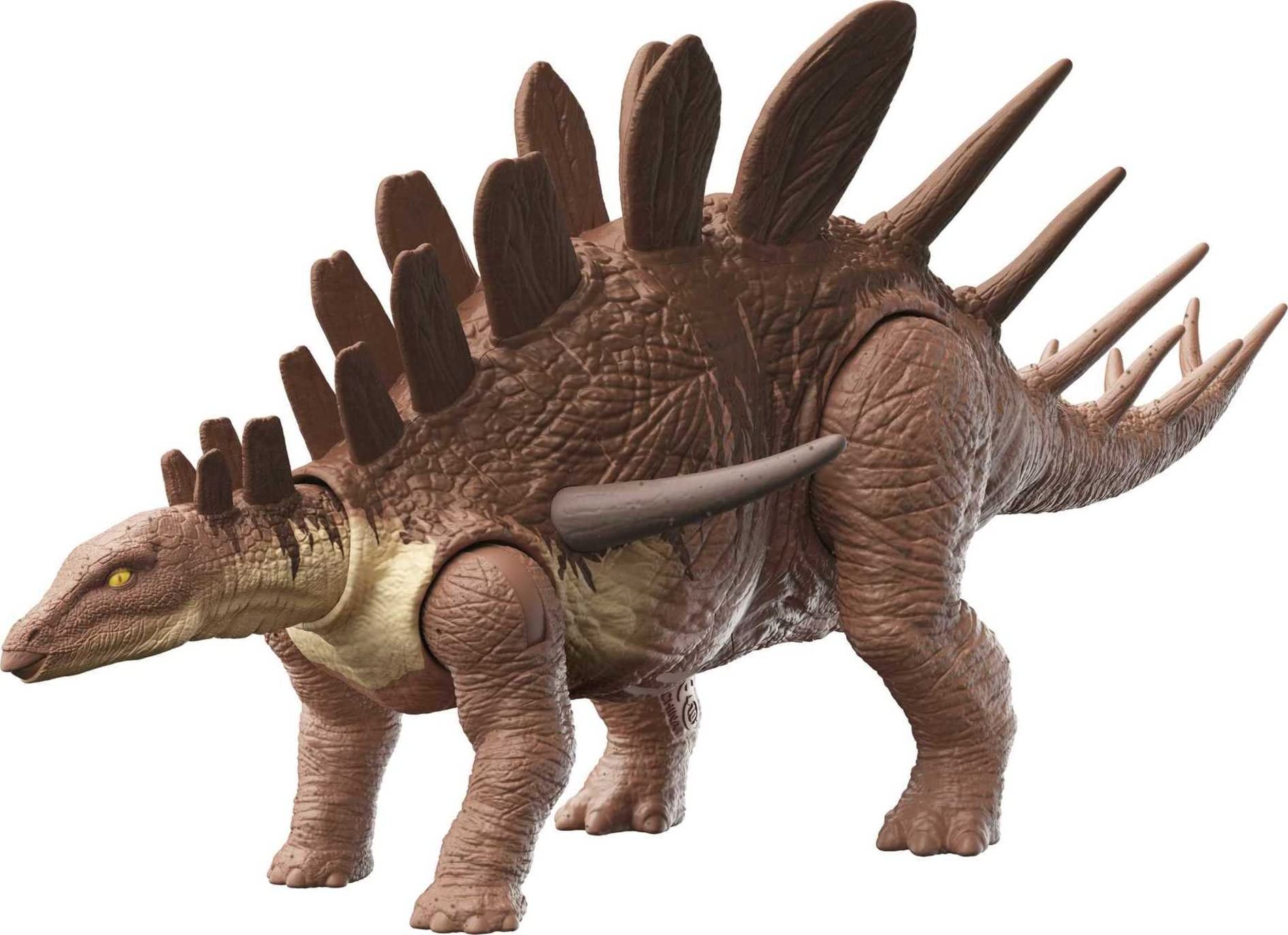 Mattel Jurassic World Kentrosaurus Roar Attack front view for imaginative play and display