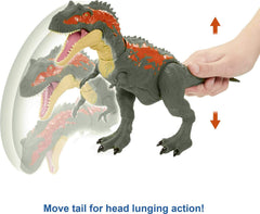 Mattel Jurassic World Massive Biters Albertosaurus chomping action enhances pretend combat scenes