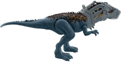 Mattel Jurassic World Mega Destroyers Carcharodontosaurus Blue displayed in a mega display setup