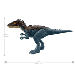 Mattel Jurassic World Mega Destroyers Carcharodontosaurus Blue showing movable joints for dynamic poses
