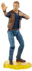 Mattel Jurassic World Owen Grady front view figure showcasing movie-inspired details.