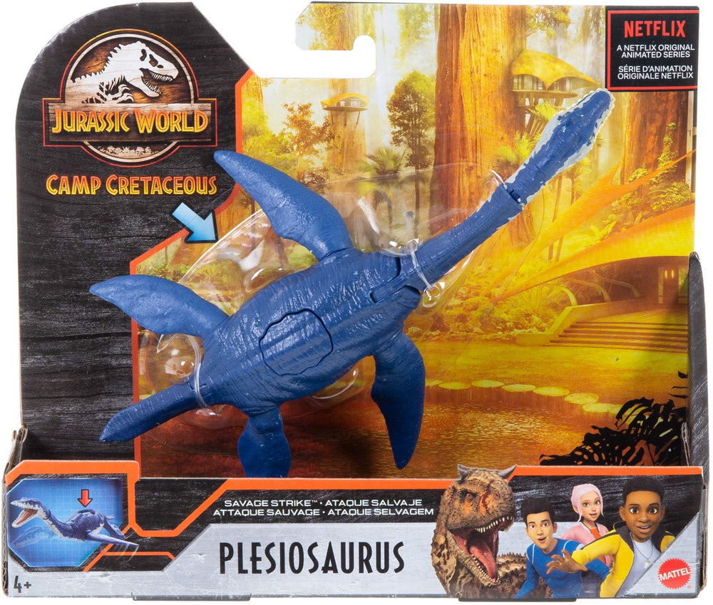 Mattel's Jurassic World Plesiosaurus Savage Strike invites play and display in dinosaur collections.