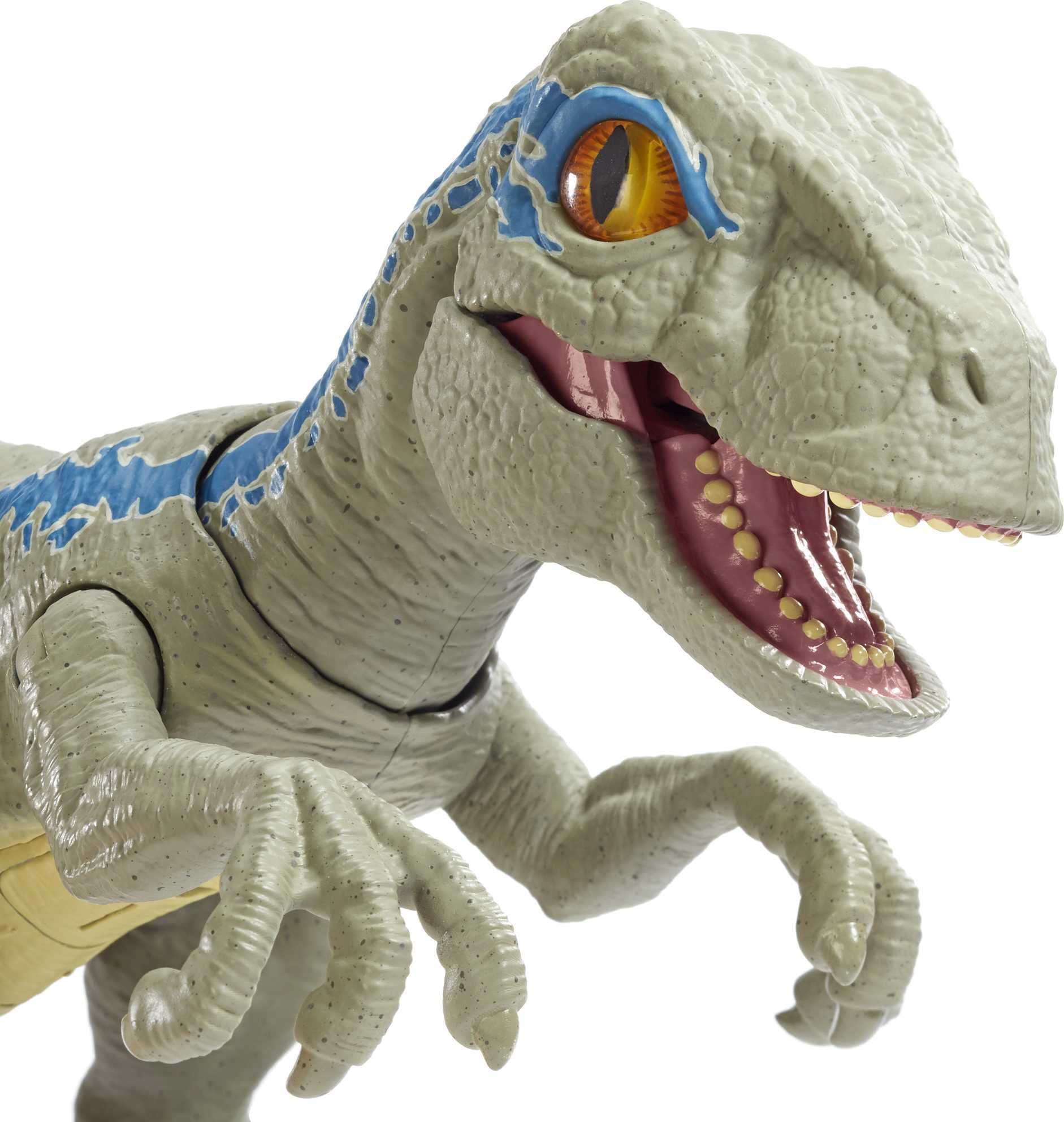 Realistic eyes and stylized texture enhance display and pretend hunts.