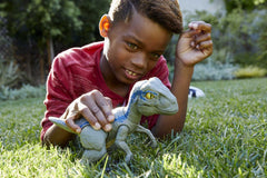 Primal Pal Blue performs side-to-side wiggle for dynamic action scenes with Owen.