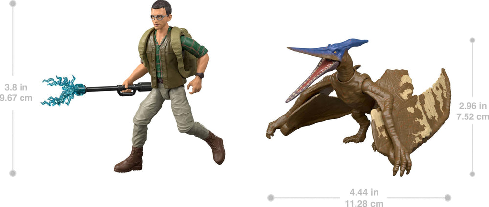 Mattel Jurassic World Rebirth Pteranodon figure shown in flight pose for display.