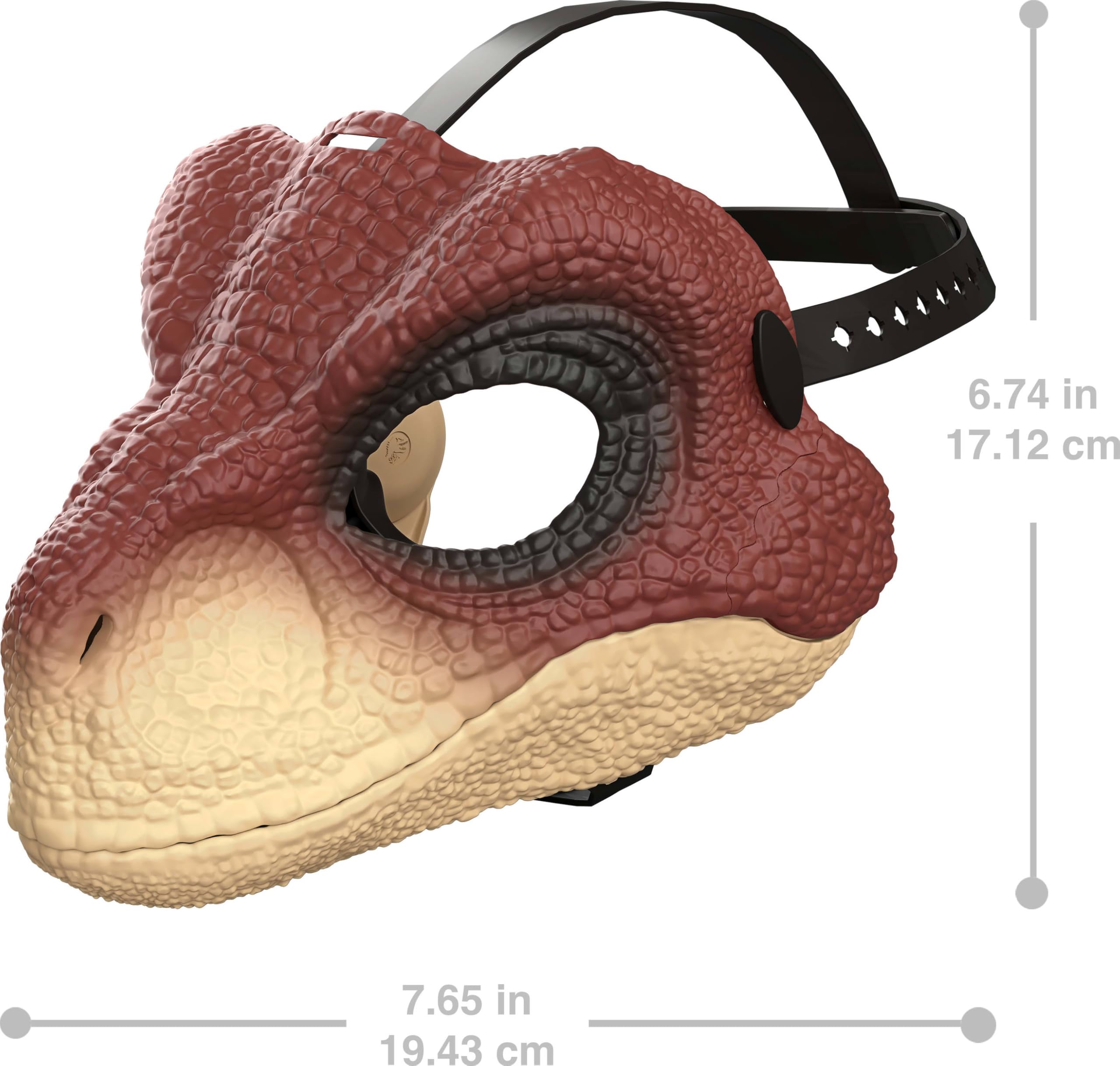 Mattel Jurassic World Rebirth Raptor mask side view for immersive dinosaur play.