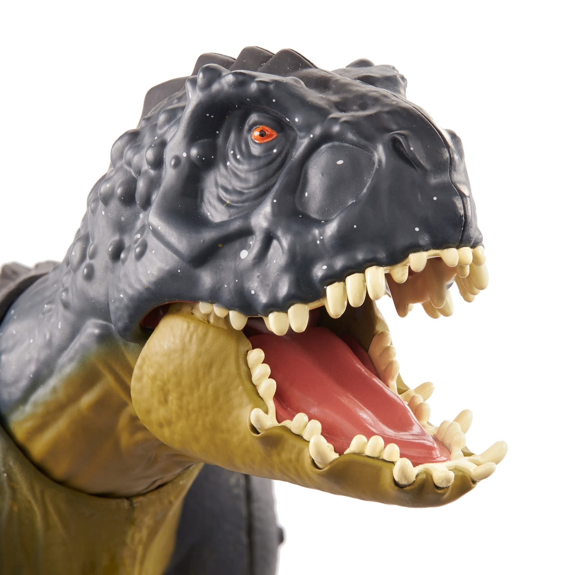 Mattel Jurassic World Scorpios Rex movable joints enable lifelike poses.