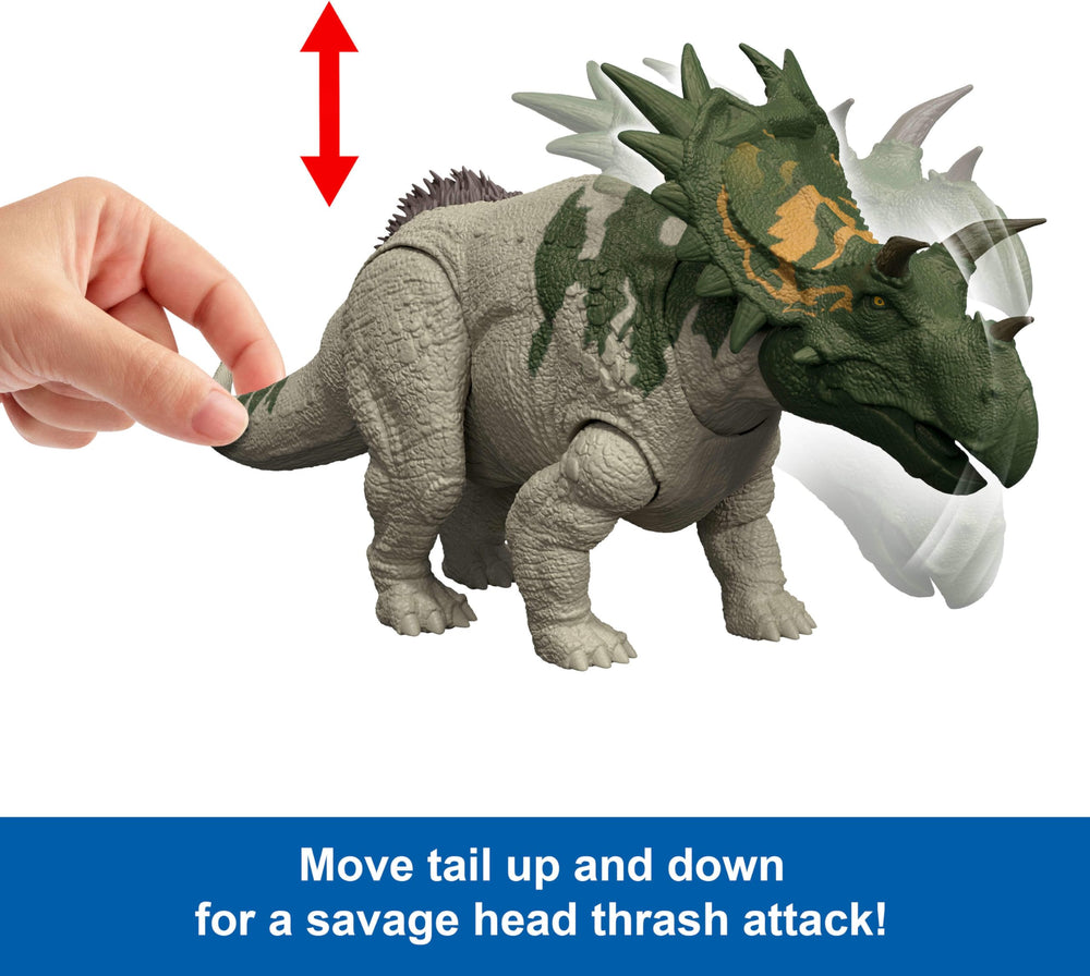 Mid-attack pose highlighting the head-butt action and ferocious expression