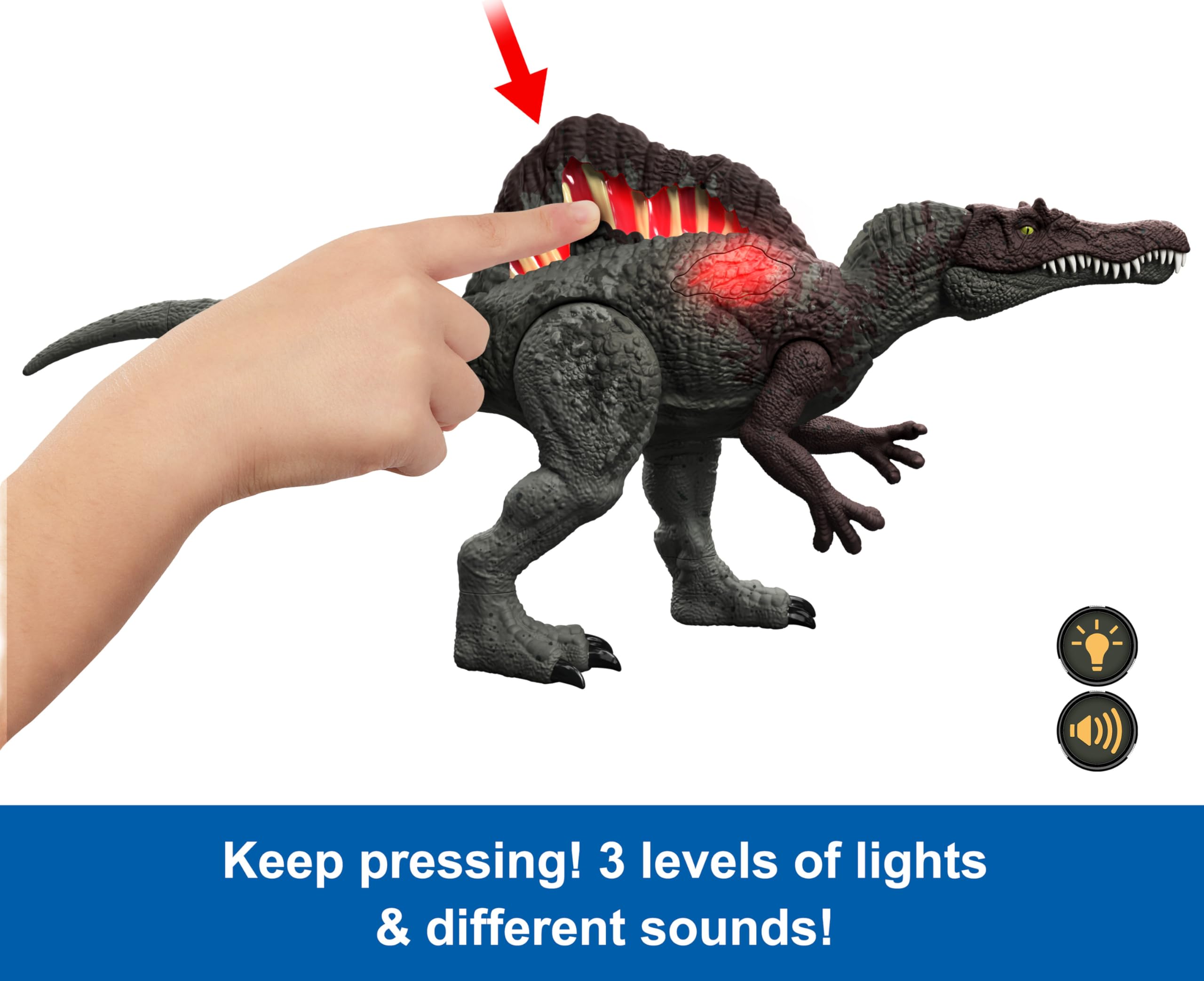 Mattel Jurassic World Spinosaurus hidden tracking code unlocks digital dino adventures.